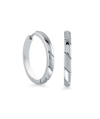 25MM Italgem Stainless Steel Hoop Earrings pas cheres