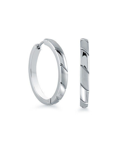 25MM Italgem Stainless Steel Hoop Earrings pas cheres