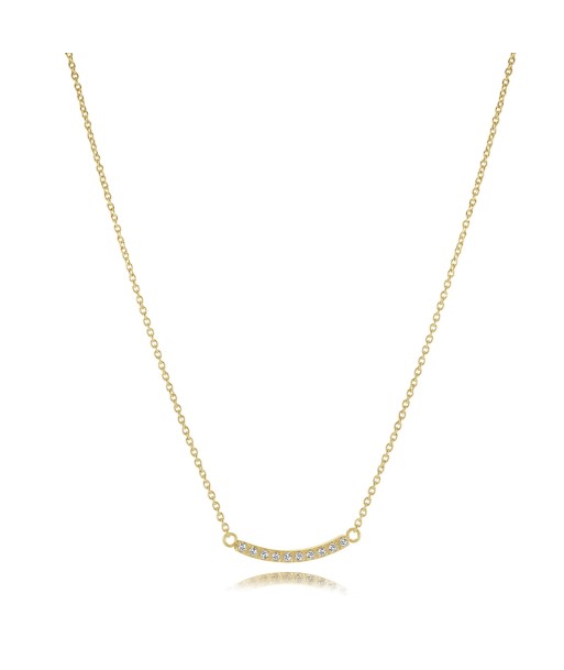 Italgem Stainless Steel Gold Plated Curved Bar Necklace est présent 