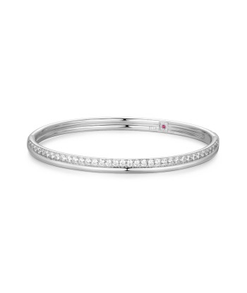 Elle Goddess CZ Hinged Sterling Silver Bangle Bracelet shop