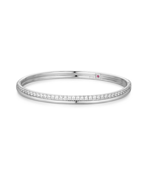 Elle Goddess CZ Hinged Sterling Silver Bangle Bracelet shop