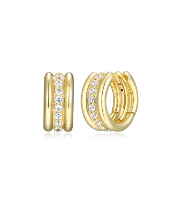 13MM Elle Gold Sterling Silver CZ Hoop Earrings 2 - 3 jours ouvrés.