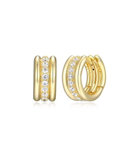 13MM Elle Gold Sterling Silver CZ Hoop Earrings 2 - 3 jours ouvrés.