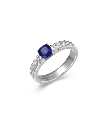 Elle Sterling Silver Weave Sapphire Ring pas cher 