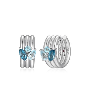 16MM Elle Goddess Blue Topaz Sterling Silver Earrings Le MVP de beaucoup