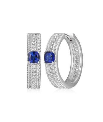 20MM Elle Weave Sapphire Sterling Silver Earrings Economisez 