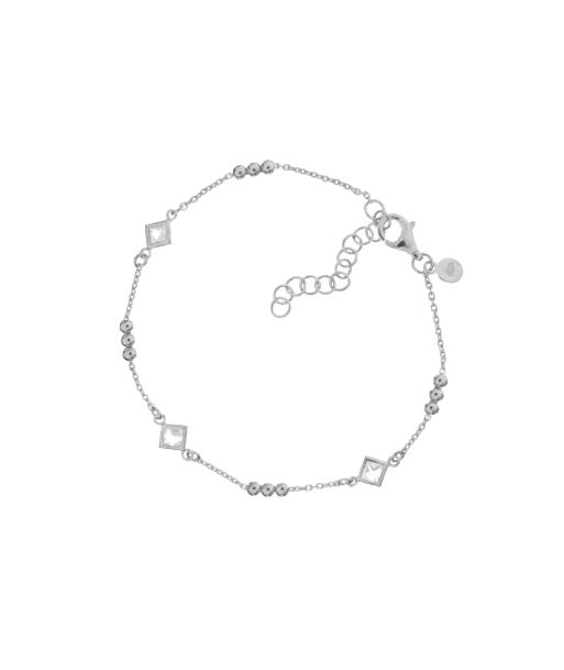 Casablanca Sterling Silver Beaded CZ Bracelet 2023