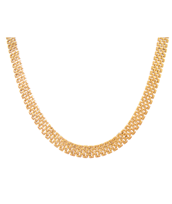 Casablanca Gold Plated Flat Mesh Sterling Silver Necklace basket pas cher