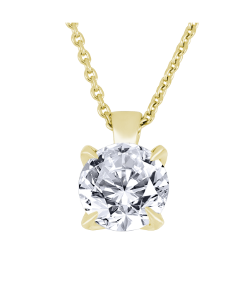 Casablanca Sterling Silver Yellow Gold Plated Lab Grown Round .50CT TDW Diamond Necklace shop