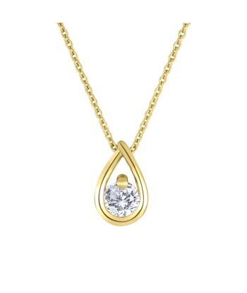 Casablanca Sterling Silver Yellow Gold Plated Lab Grown .25CT Diamond Necklace livraison et retour toujours gratuits