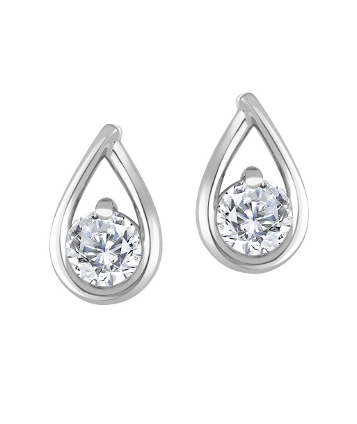 Casablanca Sterling Silver Lab Grown Round .50Ct TDW Diamond Earrings chez Cornerstreet bien 