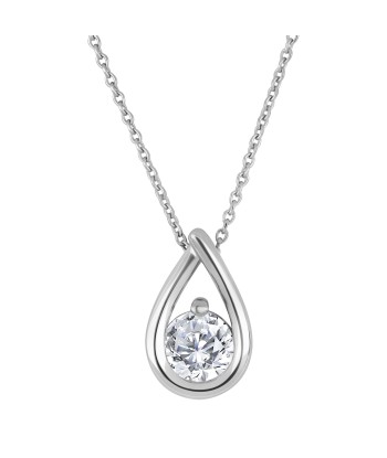 Casablanca Sterling Silver Lab Grown Round .50Ct Diamond Necklace Profitez des Offres !