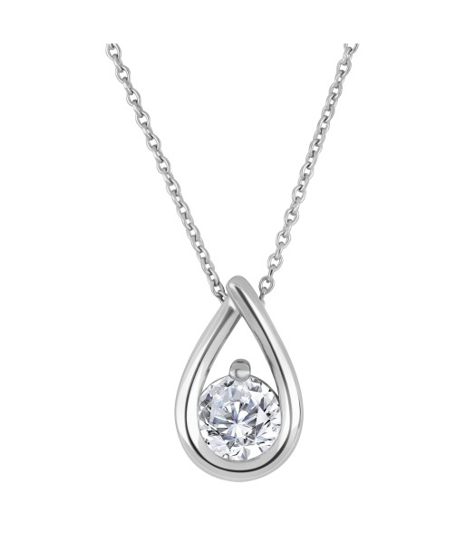 Casablanca Sterling Silver Lab Grown Round .50Ct Diamond Necklace Profitez des Offres !