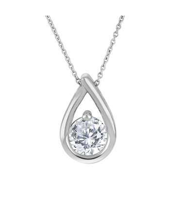 Casablanca Sterling Silver Lab Grown Round 1.00Ct Diamond Necklace Pour