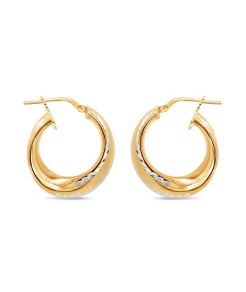 Casablanca Two-Tone Twist Cut Earrings de pas cher