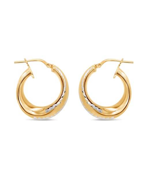 Casablanca Two-Tone Twist Cut Earrings de pas cher