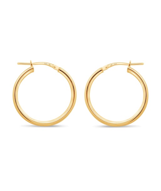 Casablanca Gold Plated Plain Hoop Earrings en linge