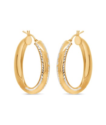 Casablanca Italian Gold Plated Oval Hoop Earrings Fin de série