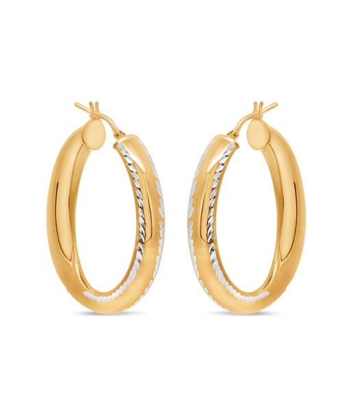 Casablanca Italian Gold Plated Oval Hoop Earrings Fin de série