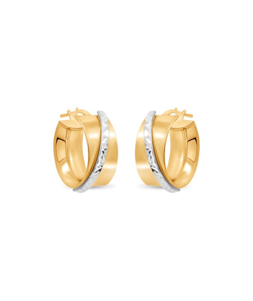 Casablanca Two-Tone Wide Hoop Earrings: Small soldes