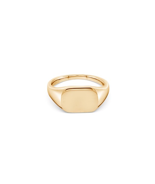 Yellow Gold Round Square Signet Ring 2023