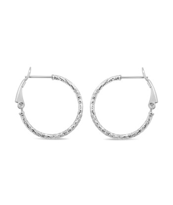 Casablanca Sterling Silver Brushed Diamond Cut Hoop Earrings Comment ça marche