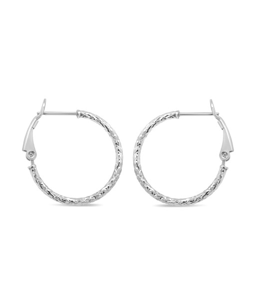 Casablanca Sterling Silver Brushed Diamond Cut Hoop Earrings Comment ça marche