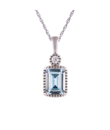 Casablanca Emerald Cut Birthstone Sterling Silver Necklace une grave pollution 