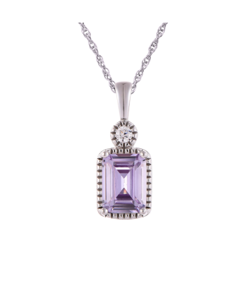 Casablanca Emerald Cut Birthstone Sterling Silver Necklace une grave pollution 