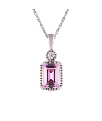 Casablanca Emerald Cut Birthstone Sterling Silver Necklace une grave pollution 