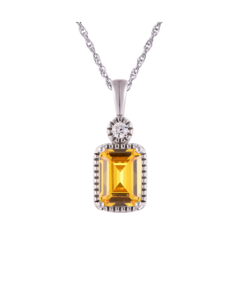 Casablanca Emerald Cut Birthstone Sterling Silver Necklace une grave pollution 