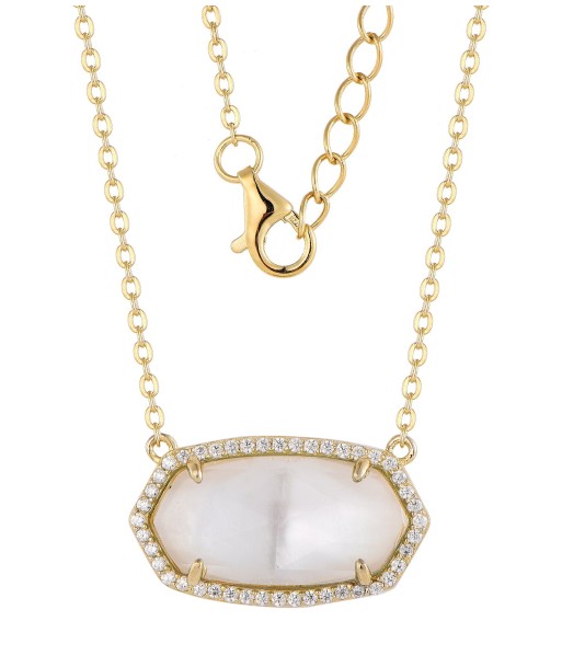 Casablanca Gold Plated Sterling Silver White Crystal Necklace Comparez plus de prix