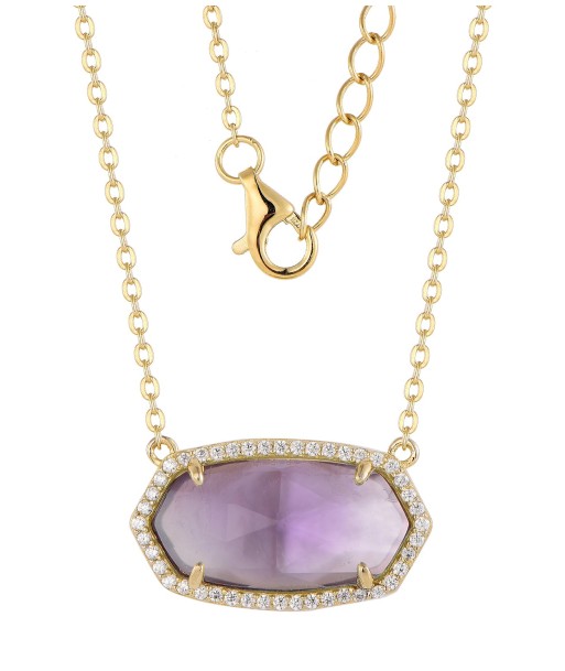 Casablanca Gold Plated Sterling Silver Amethyst Crystal Necklace sur le site 