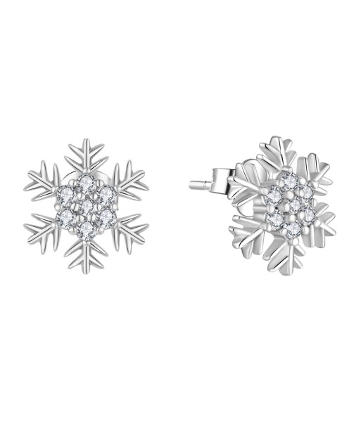 Casablanca Sterling Silver Snowflake Earrings brillant des détails fins