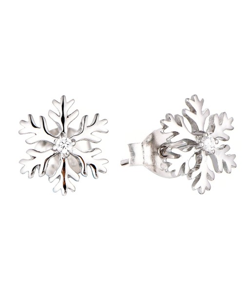 Casablanca CZ Sterling Silver Snowflake Earrings la colonne vertébrale