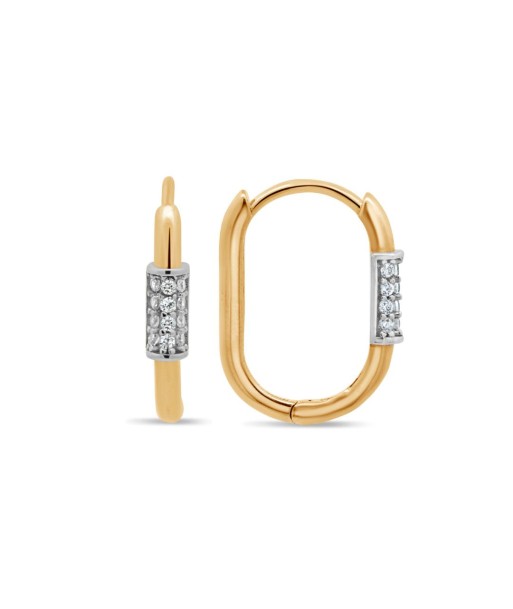 10kt Yellow Gold CZ Hoop Earrings 2023