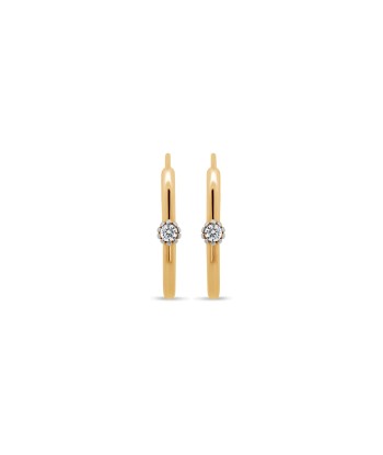 Yellow Gold CZ Hoop Earrings 2023