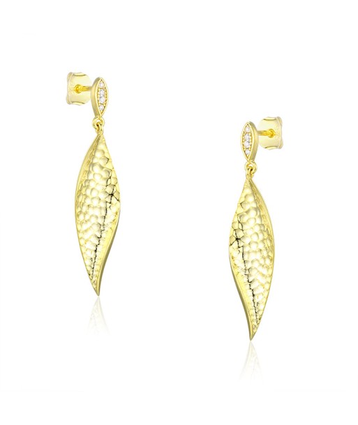 Casablanca Yellow Gold Plated Drop Feather Earrings Le MVP de beaucoup