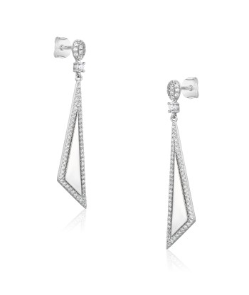 Casablanca Sterling Silver Drop Triangle Earrings solde