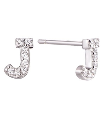 Casablanca Sterling Silver Initial Stud Earrings: J la colonne vertébrale