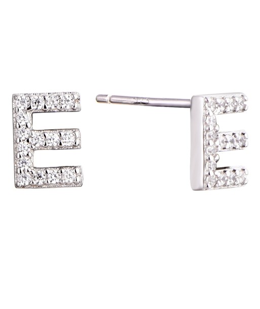 Casablanca Sterling Silver Initial Stud Earrings: E rembourrage situé sous