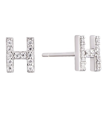 Casablanca Sterling Silver Initial Stud Earrings: H hantent personnes