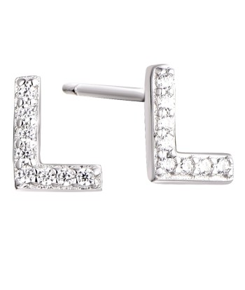 Casablanca Sterling Silver Initial Stud Earrings: L sur le site 