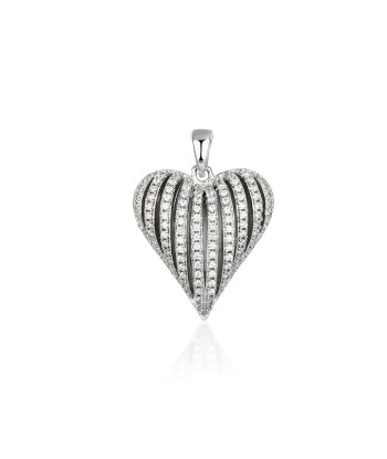 Casablanca Sterling Silver CZ Heart Necklace la chaussure