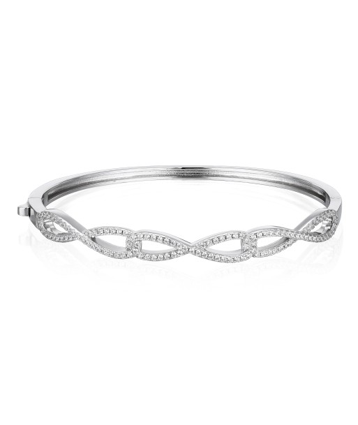 Casablanca Sterling Silver CZ  Entwined Bangle Bracelet en ligne des produits 