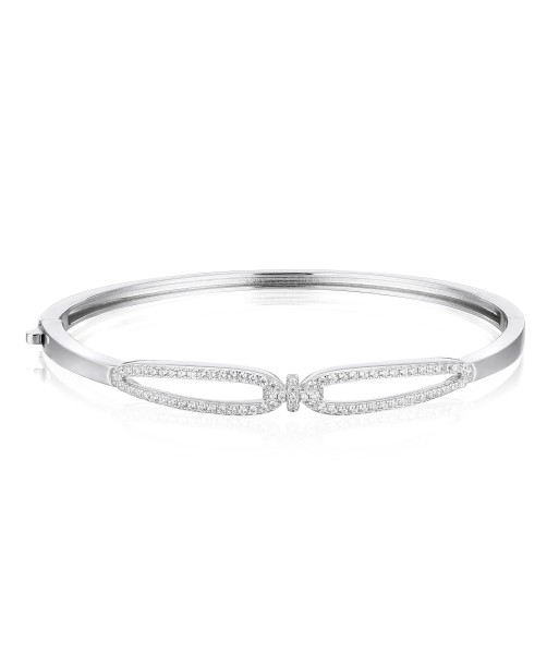 Casablanca Sterling Silver CZ & Entwined Bangle Bracelet Faites des économies