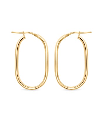 Yellow Gold Plated Oval Hoop Earrings meilleur choix