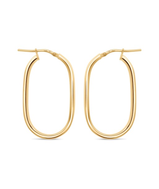 Yellow Gold Plated Oval Hoop Earrings meilleur choix