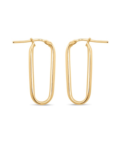 Yellow Gold Plated Oval Hoop Earrings les ctes