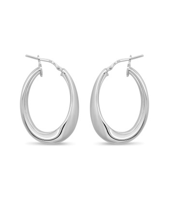 Sterling Silver Medium Oval Hoop Earrings 50% de réduction en Octobre 2024